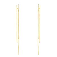1 Pair Vintage Style Geometric Solid Color Tassel Plating Chain Copper Drop Earrings main image 2