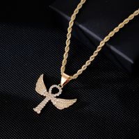 Hip-hop Retro Cross Angel Wings Wings Stainless Steel Titanium Steel Plating Inlay Zircon White Gold Plated Gold Plated Unisex Pendant Necklace main image 3
