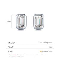 Simple Style Square Silver Plating Inlay Zircon Ear Studs 1 Pair main image 7