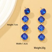 1 Pair Glam Lady Geometric Inlay Alloy Artificial Gemstones Drop Earrings main image 5