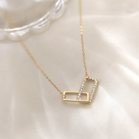 Glam Shiny Square Sterling Silver Plating Inlay Zircon Gold Plated Silver Plated Pendant Necklace main image 5
