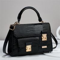 Women's Pu Leather Solid Color Elegant Square Flip Cover Handbag sku image 1