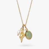 Artificial Stone Copper Elegant Plating Conch Pendant Necklace sku image 1