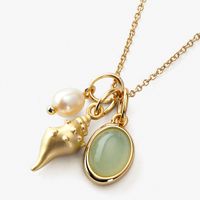 Artificial Stone Copper Elegant Plating Conch Pendant Necklace main image 3