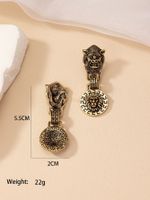 1 Pair Classical Retro Lion Plating Alloy Gold Plated Drop Earrings main image 7