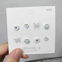 Fashion Heart Shape Flower Butterfly Alloy Plating Women's Earrings 1 Set sku image 16