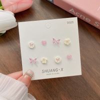Fashion Heart Shape Flower Butterfly Alloy Plating Women's Earrings 1 Set sku image 14