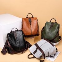 Waterproof Anti-theft Solid Color Travel Street Women's Backpack main image 5