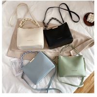 Women's Pu Leather Solid Color Streetwear Square Zipper Square Bag main image 1