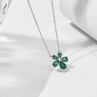 Simple Style Flower Sterling Silver Plating Silver Plated Pendant Necklace main image 3