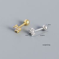S925 Argent Fleur Diamant Mini Vis Oreille Os Boucles D&#39;oreilles Douces main image 6