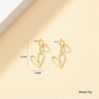 Wholesale Jewelry Commute Heart Shape Alloy Plating Drop Earrings main image 5