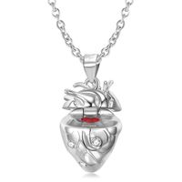 Streetwear Heart Shape Sterling Silver Plating Inlay Zircon Jewelry Accessories main image 1