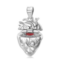 Streetwear Heart Shape Sterling Silver Plating Inlay Zircon Jewelry Accessories sku image 2