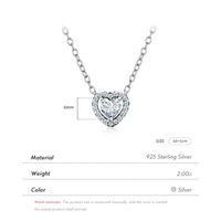 Simple Style Heart Shape Silver Plating Inlay Zircon Necklace 1 Piece main image 7