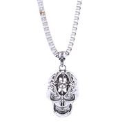 Exaggerated Funny Skull Alloy Hollow Out Carving Men's Pendant Necklace sku image 2