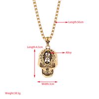 Exaggerated Funny Skull Alloy Hollow Out Carving Men's Pendant Necklace main image 2