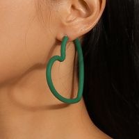 1 Pair Solid Color Heart Shape Plastic Ear Studs sku image 4