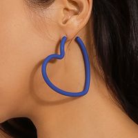 1 Pair Solid Color Heart Shape Plastic Ear Studs sku image 5