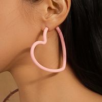 1 Pair Solid Color Heart Shape Plastic Ear Studs sku image 6
