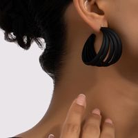 1 Pair Simple Style Round Plating Iron Ear Studs main image 6
