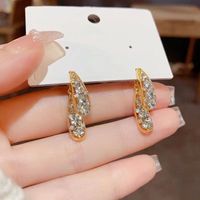 1 Pair Casual Elegant Romantic Water Droplets Inlay Alloy Aluminium Alloy Rhinestones Drop Earrings main image 5