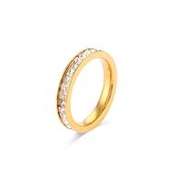 Fashion Geometric Stainless Steel Rings Inlay Zircon Stainless Steel Rings sku image 8