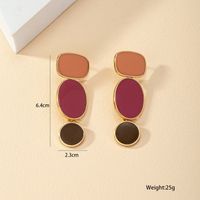 Wholesale Jewelry Vintage Style Color Block Alloy Plating Drop Earrings main image 4