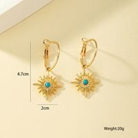 1 Pair Vintage Style Eight Awn Star Plating Alloy Drop Earrings main image 4