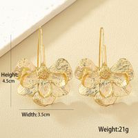 1 Pair Ig Style Exaggerated Flower Plating Alloy Earrings main image 7