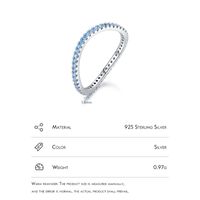 Simple Style Waves Silver Plating Inlay Zircon Rings main image 6