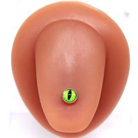 Punk Devil's Eye Stainless Steel Alloy Plastic Plating Inlay Resin White Gold Plated Tongue Nail main image 8