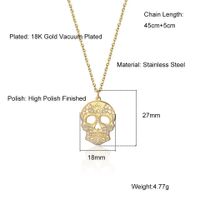 Funny Streetwear Skull 304 Stainless Steel Plating 18K Gold Plated Women's Pendant Necklace main image 5