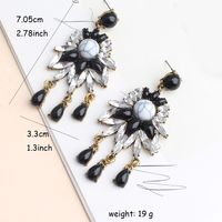 1 Pair Vintage Style Flower Tassel Plating Inlay Arylic Zinc Alloy Rhinestones Plated Ancient & Gold Drop Earrings main image 3