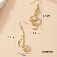 Wholesale Jewelry Simple Style Notes Alloy Zircon Inlay Drop Earrings main image 4