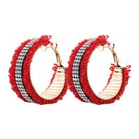 Wholesale Jewelry Commute Geometric Alloy Knit Rhinestones Inlay Earrings sku image 3