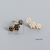Fashion Contrast Color S925 Silver Geometric Flower Zircon Earrings Wholesale main image 5
