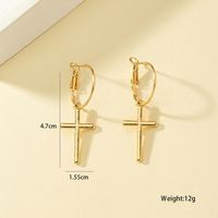 1 Pair Simple Style Cross Plating Alloy Gold Plated Drop Earrings main image 5