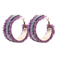 Wholesale Jewelry Commute Geometric Alloy Knit Rhinestones Inlay Earrings sku image 5