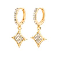 1 Pair Elegant French Style Star Plating Inlay Copper Alloy Zircon Drop Earrings main image 2