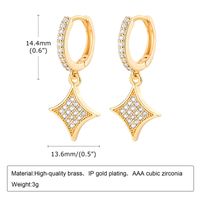 1 Pair Elegant French Style Star Plating Inlay Copper Alloy Zircon Drop Earrings main image 6