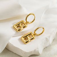 1 Pair Simple Style Letter Plating Stainless Steel 18k Gold Plated Ear Clip main image 2
