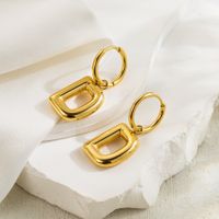 1 Pair Simple Style Letter Plating Stainless Steel 18k Gold Plated Ear Clip main image 3