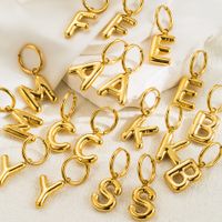 1 Pair Simple Style Letter Plating Stainless Steel 18k Gold Plated Ear Clip main image 1