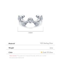 Fashion Star Sterling Silver Inlay Zircon Ear Studs 1 Piece sku image 3
