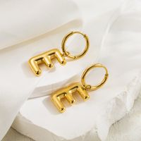 1 Pair Simple Style Letter Plating Stainless Steel 18k Gold Plated Ear Clip sku image 2