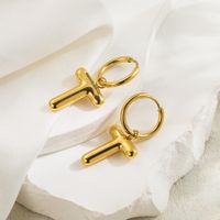1 Pair Simple Style Letter Plating Stainless Steel 18k Gold Plated Ear Clip sku image 4
