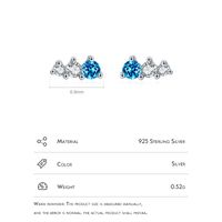 Simple Style Round Sterling Silver Plating Inlay Zircon Rhodium Plated Women's Rings Earrings sku image 1