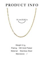 Wholesale Simple Style Solid Color Stainless Steel Plating 18k Gold Plated Necklace main image 3