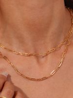 Großhandel Einfacher Stil Einfarbig Rostfreier Stahl Überzug 18 Karat Vergoldet Halskette main image 1
